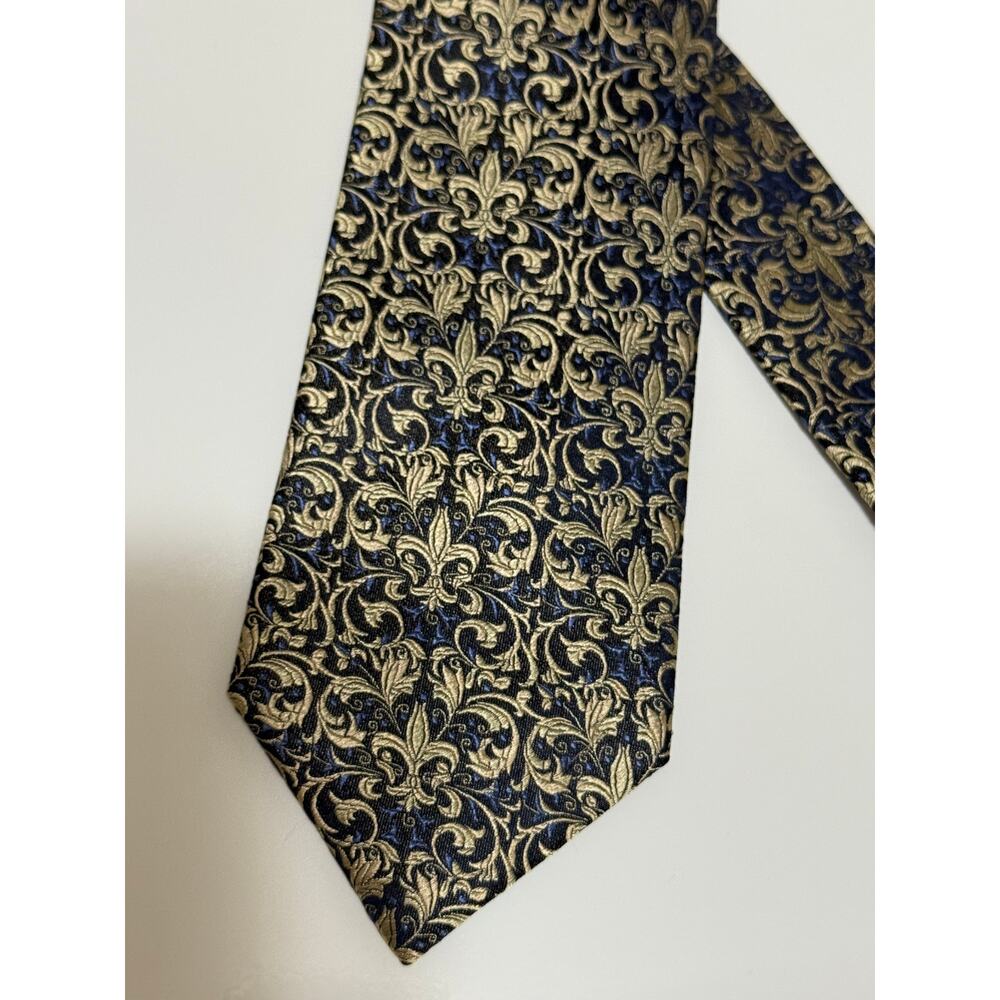 Vintage 90's Ateseta Abstract Men's Necktie - Green & Gold